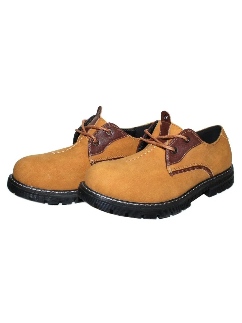 Men's Suede Leather Shoes Lace Up Casual Oxford Shoes Camel Size 7.5